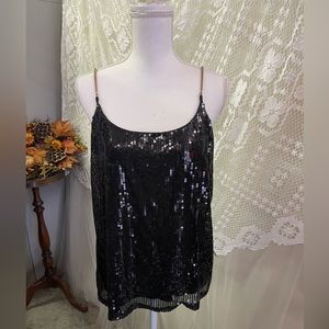 Toto Sequin Chain Strap Tank NWT